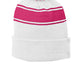 Knit Cap Beanie Striped with Two-Tone Pom Pom - Add Your Full Color Vinyl Logo